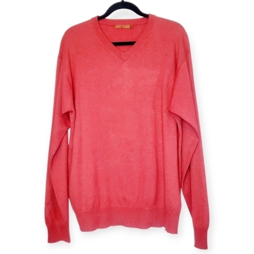 Belldini Men's V-Neck Sweater - Coral